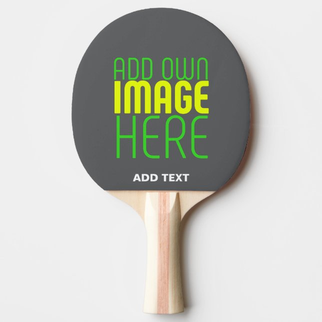 MODERN EDITABLE SIMPLE GREY IMAGE TEXT TEMPLATE PING PONG PADDLE (Front)