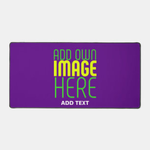 MODERN EDITABLE SIMPLE INDIGO IMAGE TEXT TEMPLATE DESK MAT