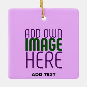 MODERN EDITABLE SIMPLE MAUVE IMAGE TEXT TEMPLATE CERAMIC ORNAMENT