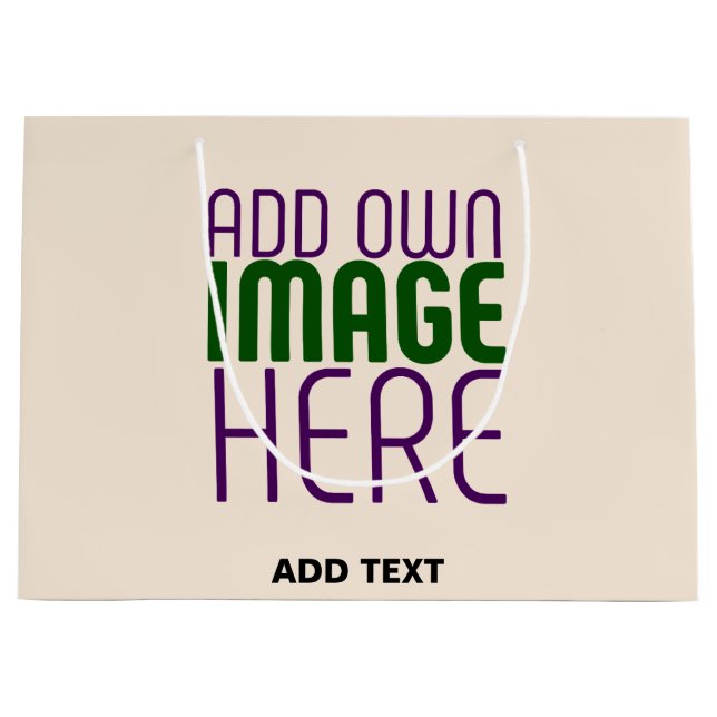 MODERN EDITABLE SIMPLE NATURAL IMAGE TEXT TEMPLATE LARGE GIFT BAG (Front)