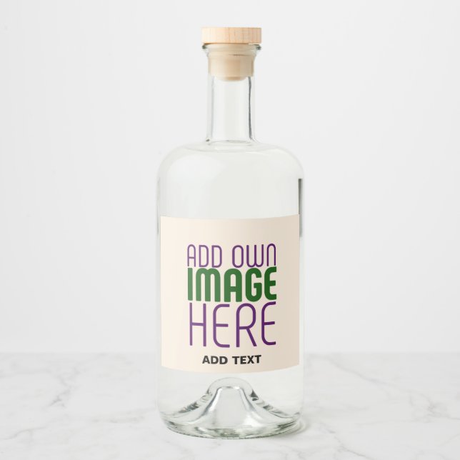 MODERN EDITABLE SIMPLE NATURAL IMAGE TEXT TEMPLATE LIQUOR BOTTLE LABEL (Front)
