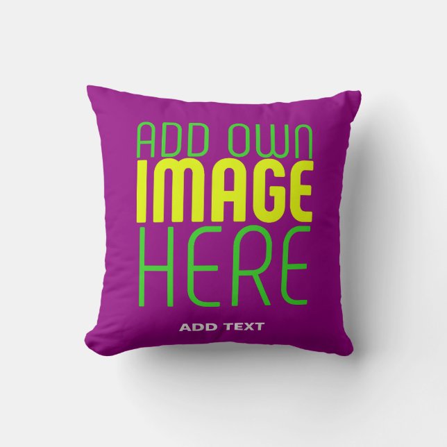 MODERN EDITABLE SIMPLE PURPLE IMAGE TEXT TEMPLATE CUSHION (Front)