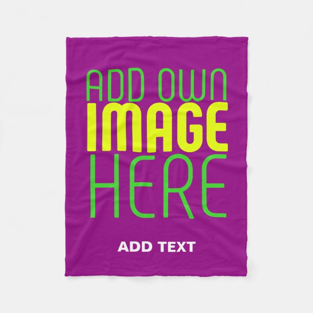 MODERN EDITABLE SIMPLE PURPLE IMAGE TEXT TEMPLATE FLEECE BLANKET (Front)
