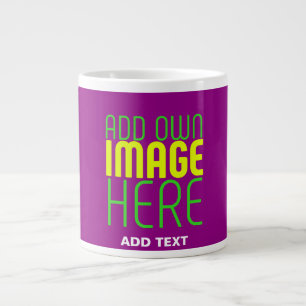 MODERN EDITABLE SIMPLE PURPLE IMAGE TEXT TEMPLATE LARGE COFFEE MUG