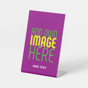 MODERN EDITABLE SIMPLE PURPLE IMAGE TEXT TEMPLATE PEDESTAL SIGN