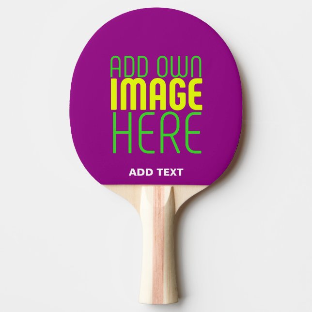 MODERN EDITABLE SIMPLE PURPLE IMAGE TEXT TEMPLATE PING PONG PADDLE (Front)