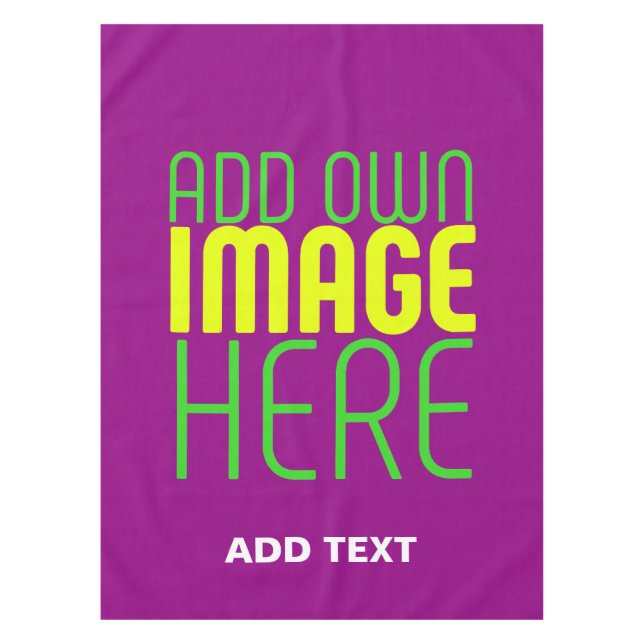 MODERN EDITABLE SIMPLE PURPLE IMAGE TEXT TEMPLATE TABLECLOTH (Front)