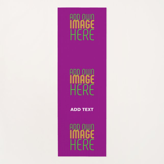 MODERN EDITABLE SIMPLE PURPLE IMAGE TEXT TEMPLATE YOGA MAT (Front)