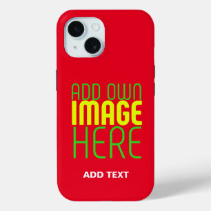 MODERN EDITABLE SIMPLE RED IMAGE TEXT TEMPLATE iPhone 15 CASE