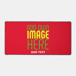 MODERN EDITABLE SIMPLE RED IMAGE TEXT TEMPLATE DESK MAT