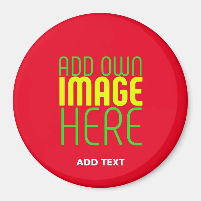 MODERN EDITABLE SIMPLE RED IMAGE TEXT TEMPLATE MAGNET (Front)
