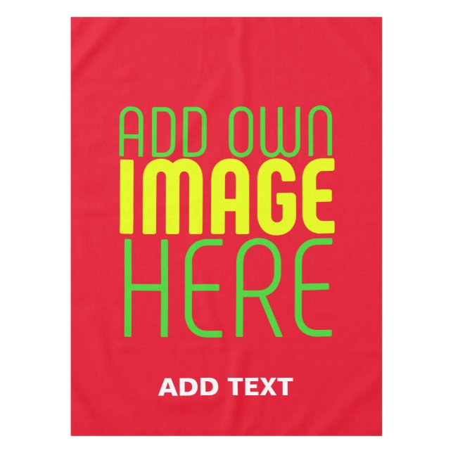 MODERN EDITABLE SIMPLE RED IMAGE TEXT TEMPLATE TABLECLOTH (Front)