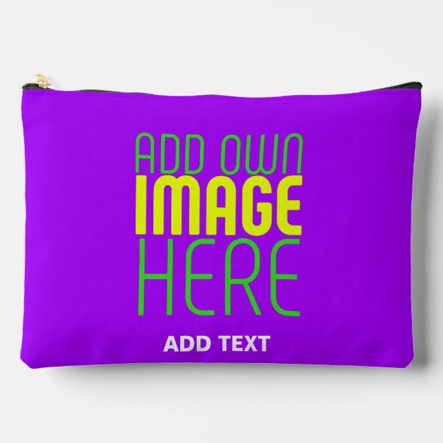 MODERN EDITABLE SIMPLE VIOLET IMAGE TEXT TEMPLATE ACCESSORY POUCH (Front)