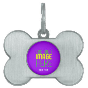 MODERN EDITABLE SIMPLE VIOLET IMAGE TEXT TEMPLATE PET ID TAG