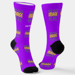 MODERN EDITABLE SIMPLE VIOLET IMAGE TEXT TEMPLATE SOCKS
