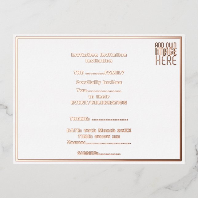 MODERN EDITABLE SIMPLE WHITE IMAGE TEXT TEMPLATE (Front)