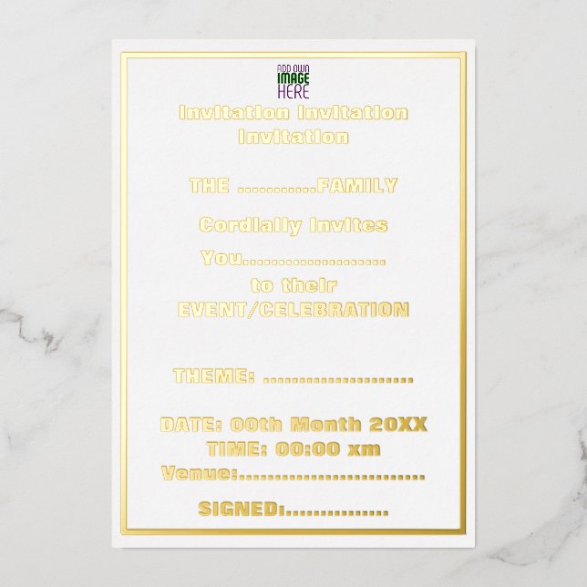 MODERN EDITABLE SIMPLE WHITE IMAGE TEXT TEMPLATE (Front)