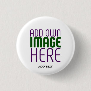 MODERN EDITABLE SIMPLE WHITE IMAGE TEXT TEMPLATE 3 CM ROUND BADGE