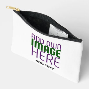 MODERN EDITABLE SIMPLE WHITE IMAGE TEXT TEMPLATE ACCESSORY POUCH