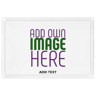 MODERN EDITABLE SIMPLE WHITE IMAGE TEXT TEMPLATE ACRYLIC TRAY