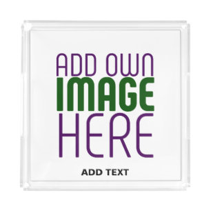 MODERN EDITABLE SIMPLE WHITE IMAGE TEXT TEMPLATE ACRYLIC TRAY