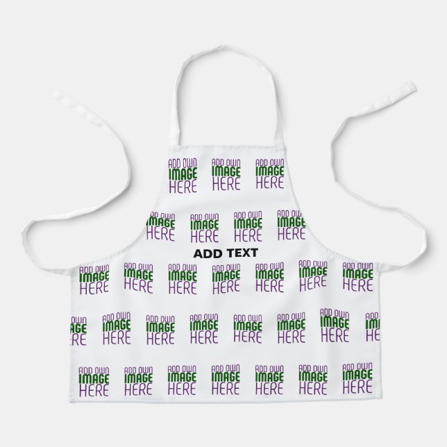 MODERN EDITABLE SIMPLE WHITE IMAGE TEXT TEMPLATE APRON (Front)