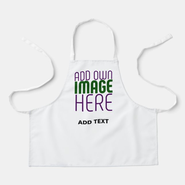 MODERN EDITABLE SIMPLE WHITE IMAGE TEXT TEMPLATE APRON (Front)