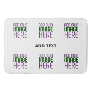 MODERN EDITABLE SIMPLE WHITE IMAGE TEXT TEMPLATE BATH MAT