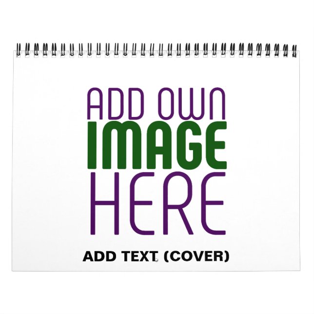 MODERN EDITABLE SIMPLE WHITE IMAGE TEXT TEMPLATE CALENDAR (Cover)