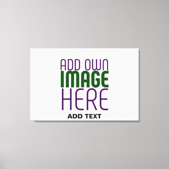 MODERN EDITABLE SIMPLE WHITE IMAGE TEXT TEMPLATE CANVAS PRINT (Front)