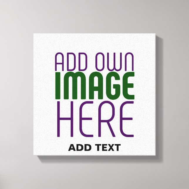 MODERN EDITABLE SIMPLE WHITE IMAGE TEXT TEMPLATE CANVAS PRINT (Front)