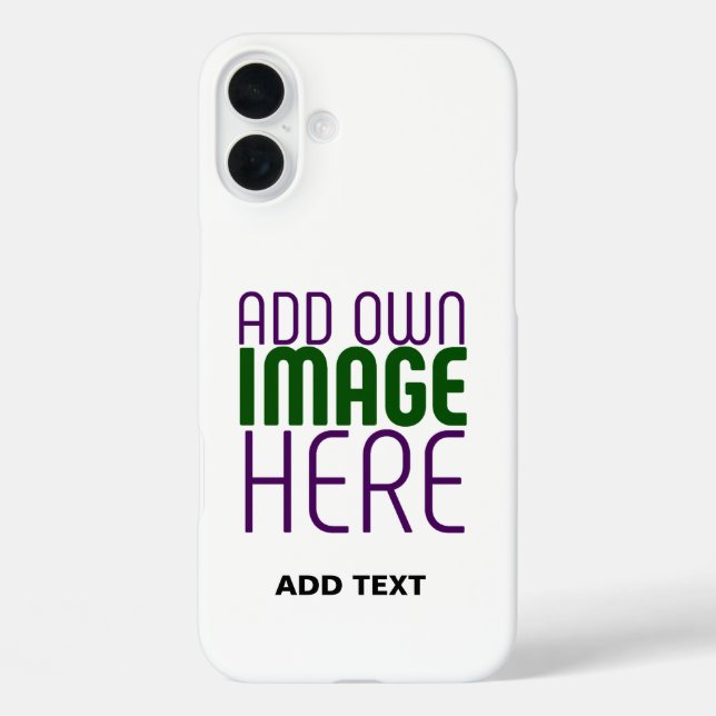 MODERN EDITABLE SIMPLE WHITE IMAGE TEXT TEMPLATE Case-Mate iPhone CASE (Back)