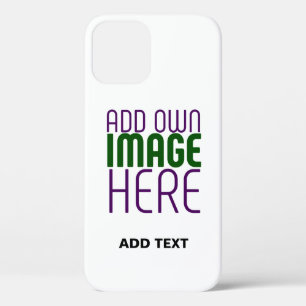 MODERN EDITABLE SIMPLE WHITE IMAGE TEXT TEMPLATE iPhone 12 CASE