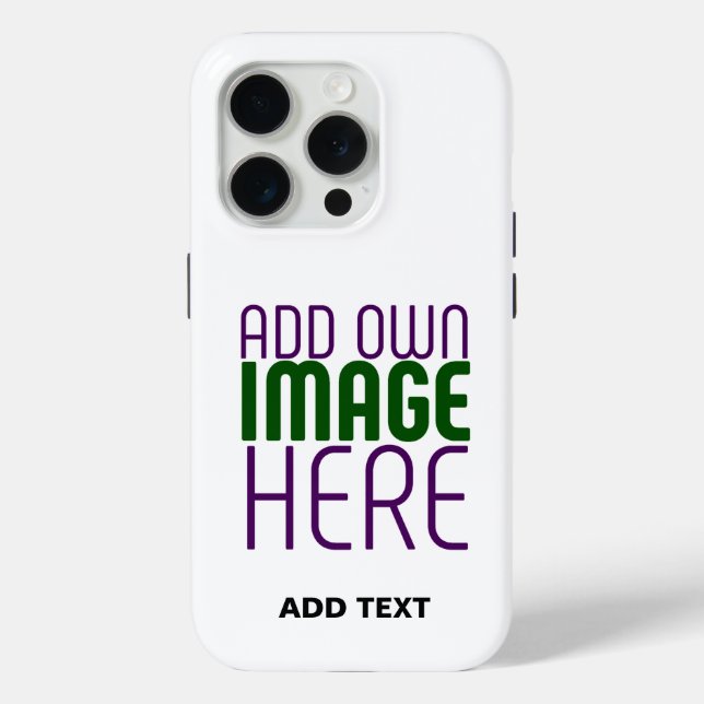 MODERN EDITABLE SIMPLE WHITE IMAGE TEXT TEMPLATE Case-Mate iPhone CASE (Back)