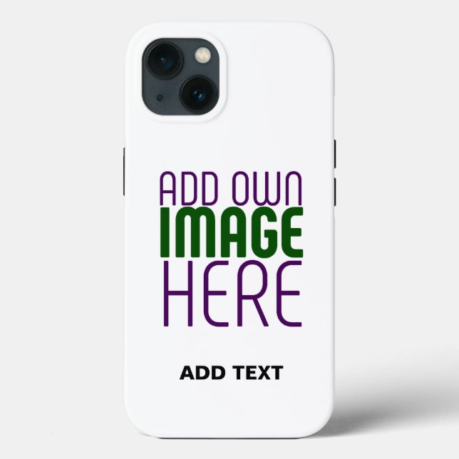 MODERN EDITABLE SIMPLE WHITE IMAGE TEXT TEMPLATE Case-Mate iPhone CASE (Back)