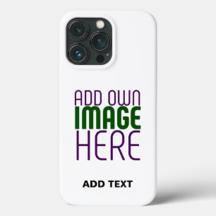 MODERN EDITABLE SIMPLE WHITE IMAGE TEXT TEMPLATE iPhone 13 PRO CASE