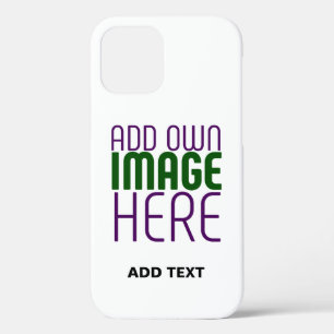 MODERN EDITABLE SIMPLE WHITE IMAGE TEXT TEMPLATE iPhone 12 CASE