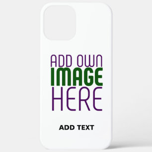 MODERN EDITABLE SIMPLE WHITE IMAGE TEXT TEMPLATE iPhone 12 PRO MAX CASE