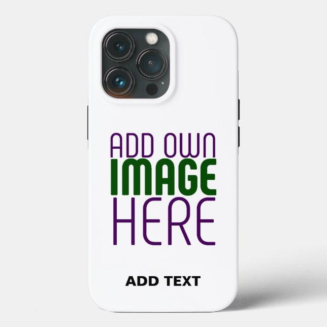 MODERN EDITABLE SIMPLE WHITE IMAGE TEXT TEMPLATE Case-Mate iPhone CASE (Back)