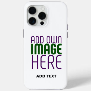 MODERN EDITABLE SIMPLE WHITE IMAGE TEXT TEMPLATE iPhone 15 PRO MAX CASE