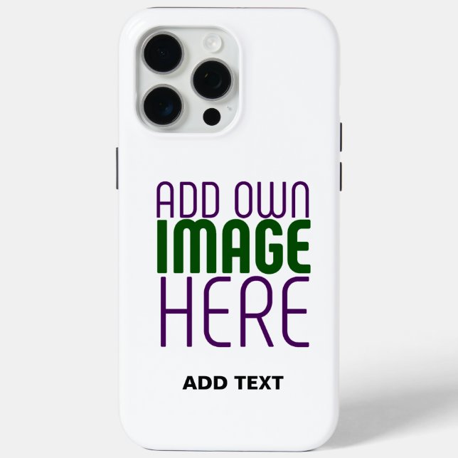 MODERN EDITABLE SIMPLE WHITE IMAGE TEXT TEMPLATE Case-Mate iPhone CASE (Back)
