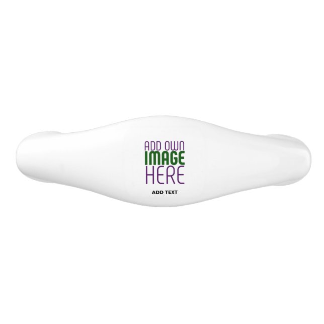  MODERN EDITABLE SIMPLE WHITE IMAGE TEXT TEMPLATE CERAMIC DRAWER PULL (Front)