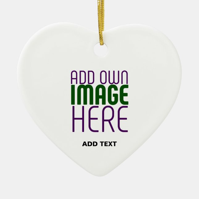  MODERN EDITABLE SIMPLE WHITE IMAGE TEXT TEMPLATE CERAMIC TREE DECORATION (Front)