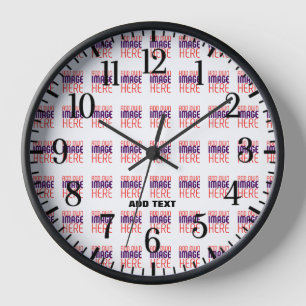 MODERN EDITABLE SIMPLE WHITE IMAGE TEXT TEMPLATE CLOCK