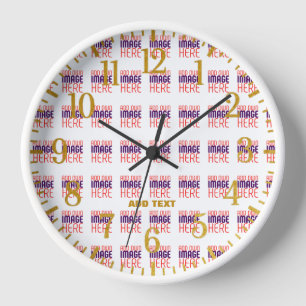 MODERN EDITABLE SIMPLE WHITE IMAGE TEXT TEMPLATE CLOCK