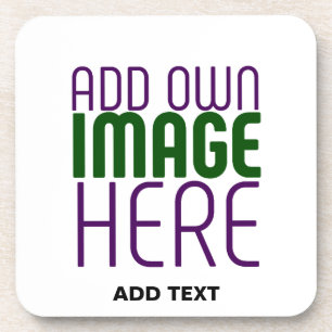 MODERN EDITABLE SIMPLE WHITE IMAGE TEXT TEMPLATE COASTER