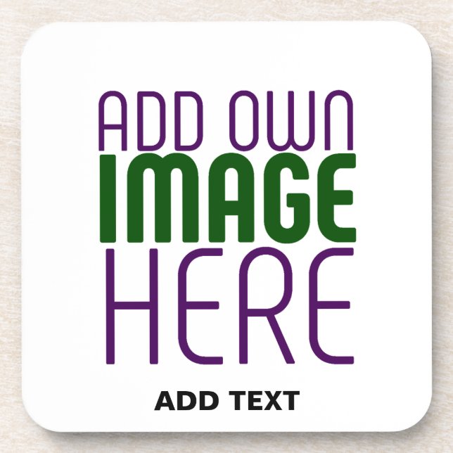MODERN EDITABLE SIMPLE WHITE IMAGE TEXT TEMPLATE COASTER (Front)