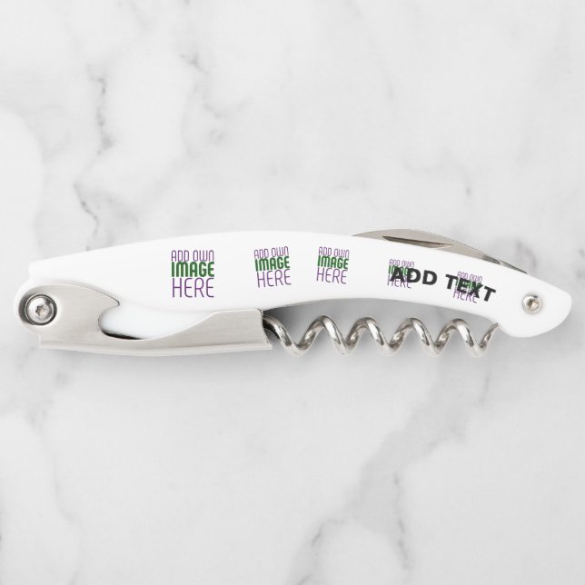MODERN EDITABLE SIMPLE WHITE IMAGE TEXT TEMPLATE CORKSCREW (Front)
