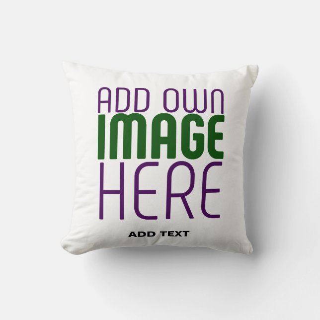 MODERN EDITABLE SIMPLE WHITE IMAGE TEXT TEMPLATE CUSHION (Front)