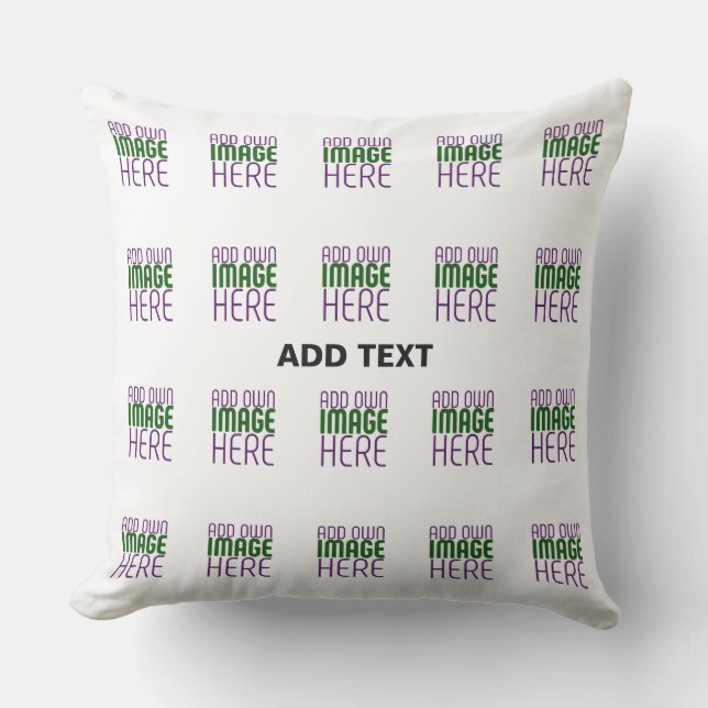 MODERN EDITABLE SIMPLE WHITE IMAGE TEXT TEMPLATE CUSHION (Front)